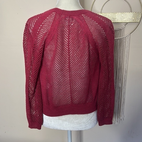 lucky brand • mesh net open front cardigan - Picture 3 of 7